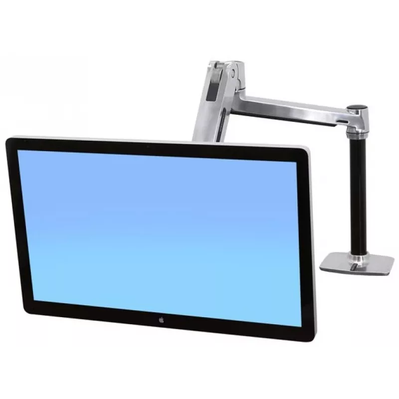 Suporte de secretária com braço LCD ERGOTRON Lx HD para trabalho sentado/em pé (alumínio polido)