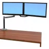 Suporte de secretária com braço LCD ERGOTRON Lx HD para trabalho sentado/em pé (alumínio polido)