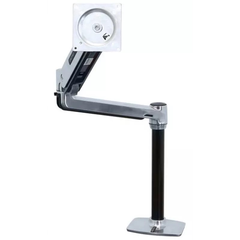 Suporte de secretária com braço LCD ERGOTRON Lx HD para trabalho sentado/em pé (alumínio polido)