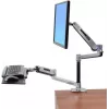 Suporte de secretária com braço LCD ERGOTRON Lx HD para trabalho sentado/em pé (alumínio polido)