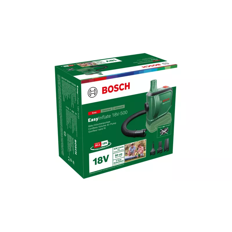 Bomba de ar elétrica Bosch EasyInflate 18V-500 0,03 bar 530 l/min