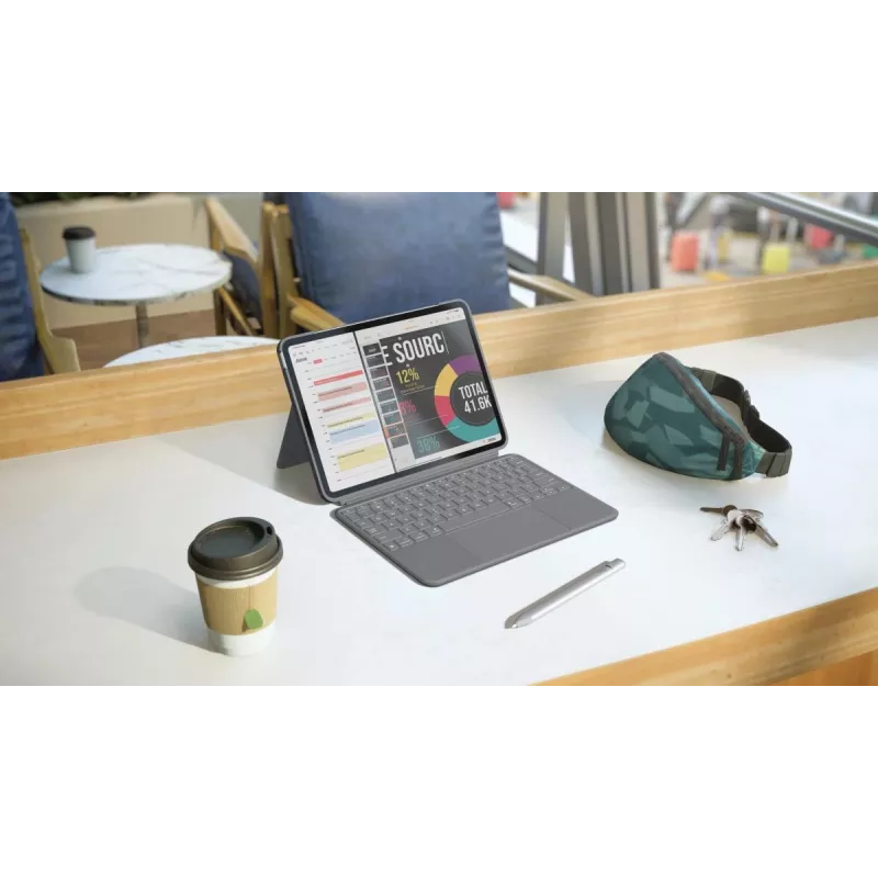 LOGITECH Combo Touch para iPad Air 11in 5th Gen Oxford cinzento Qwertz alemão