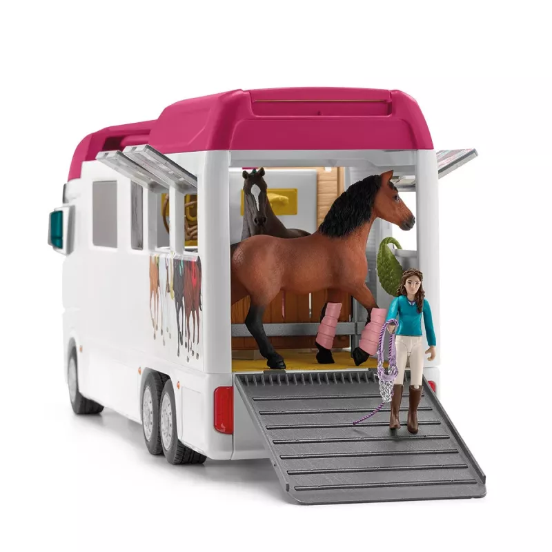 schleich HORSE CLUB transporte de cavalos, edifício, campismo, estábulo, cavalos, concurso de equitação, 5 ano(s), multicolor, plástico