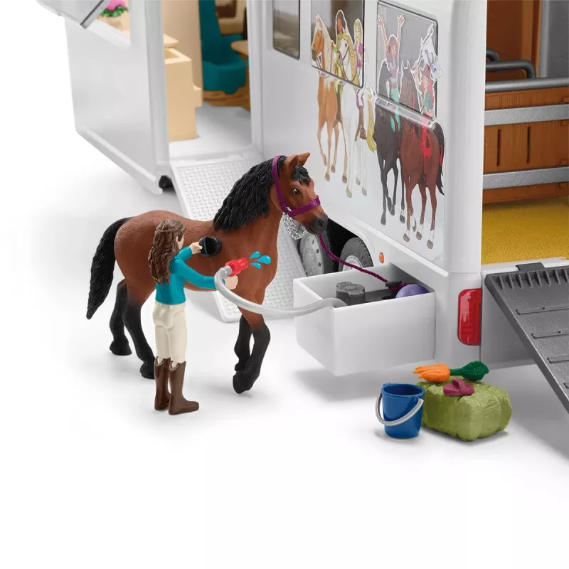 schleich HORSE CLUB transporte de cavalos, edifício, campismo, estábulo, cavalos, concurso de equitação, 5 ano(s), multicolor, plástico
