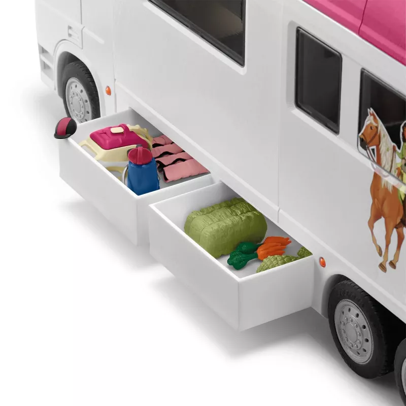schleich HORSE CLUB transporte de cavalos, edifício, campismo, estábulo, cavalos, concurso de equitação, 5 ano(s), multicolor, plástico