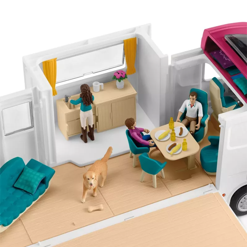 schleich HORSE CLUB transporte de cavalos, edifício, campismo, estábulo, cavalos, concurso de equitação, 5 ano(s), multicolor, plástico