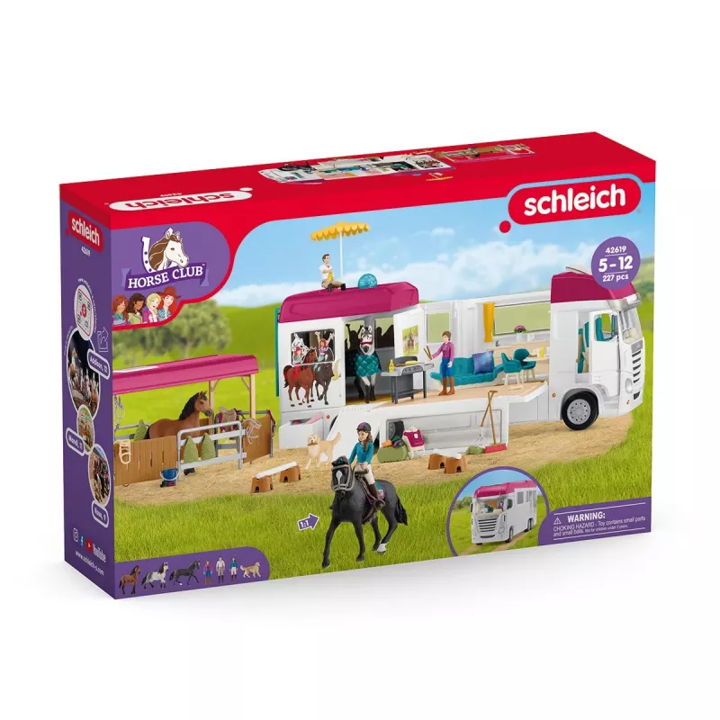schleich HORSE CLUB transporte de cavalos, edifício, campismo, estábulo, cavalos, concurso de equitação, 5 ano(s), multicolor, plástico