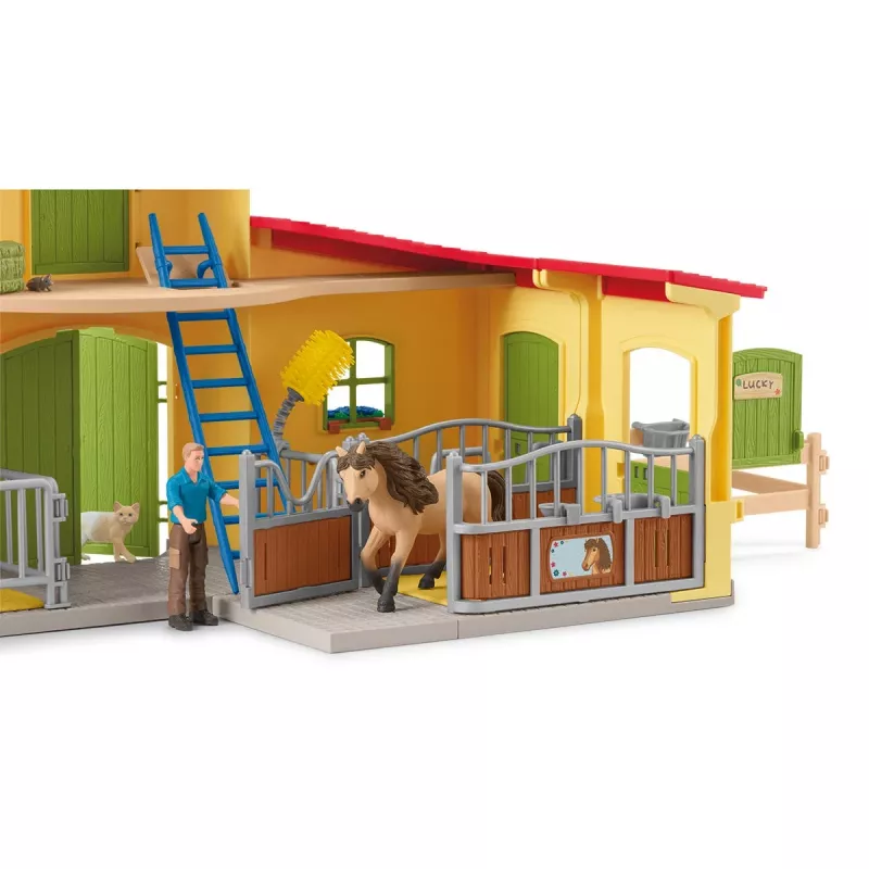 schleich FARM WORLD caixa para pónei com garanhão de cavalo islandês, quinta, edifício, animais da quinta / brinquedo de quinta, estábulo, cavalos, 3 ano(s), multicolor