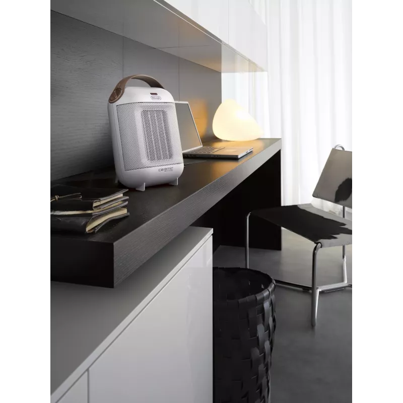 De’Longhi Capsule HFX30C18.IW Interior castanho, branco 1800 W Aquecedor elétrico com ventoinha