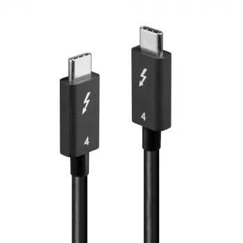Lindy cabo Thunderbolt 4 de 1 m, 40 Gbit/s, passivo, ficha, ficha, 1 m, 40 Gbit/s, preto, níquel/ouro