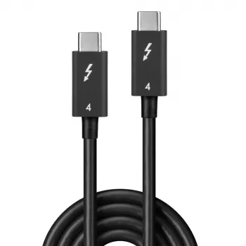 Lindy cabo Thunderbolt 4 de 1 m, 40 Gbit/s, passivo, ficha, ficha, 1 m, 40 Gbit/s, preto, níquel/ouro