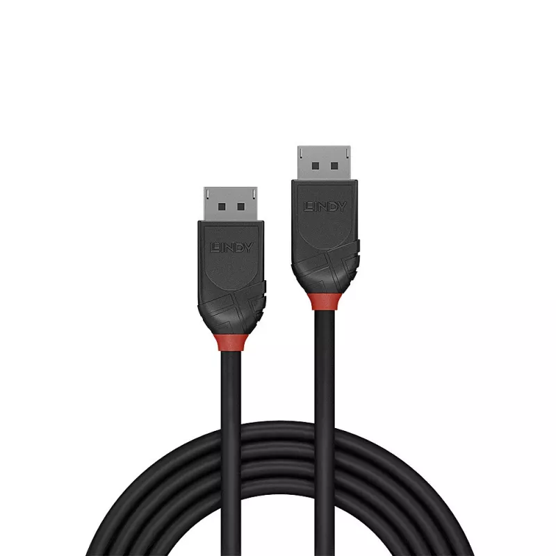 Lindy cabo DisplayPort 1.2 de 3 m, Black Line, 3 m, DisplayPort, DisplayPort, ficha, ficha, 4096 x 2160 píxeis