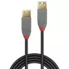 Lindy 36763 Anthra Line cabo de extensão USB 3.2 Gen 1 Type A, USB-A macho para USB-A fêmea, 5 Gbps, 3 m, preto/cinzento