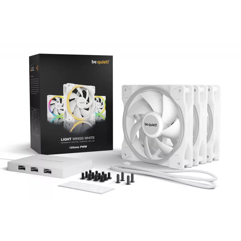 be quiet Light Wings White | 120mm PWM Triple Pack ventoinha para caixa de computador 12 cm 3 unidades