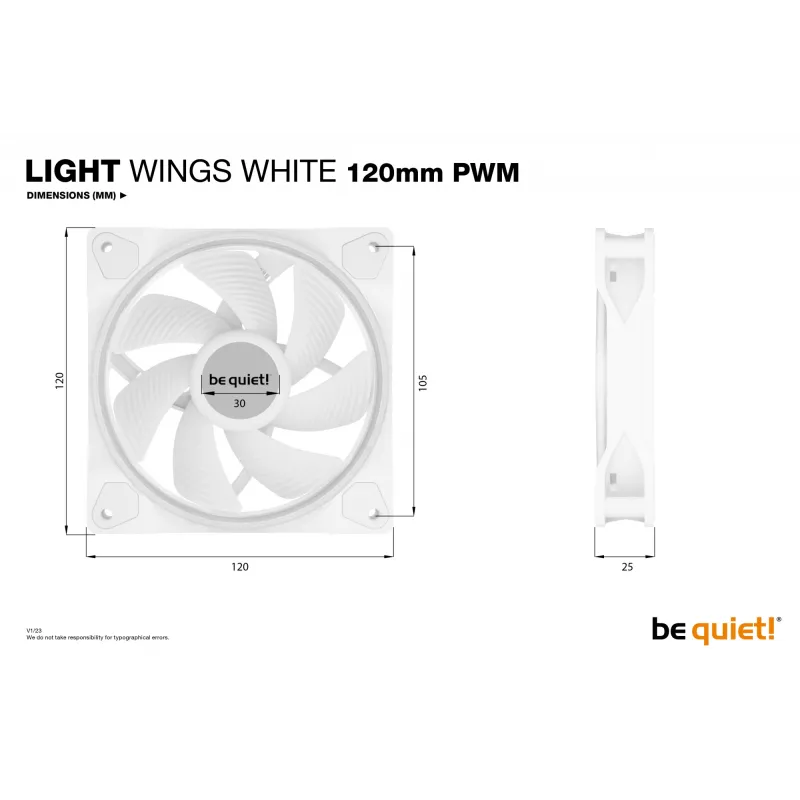 be quiet Light Wings White | 120mm PWM Triple Pack ventoinha para caixa de computador 12 cm 3 unidades