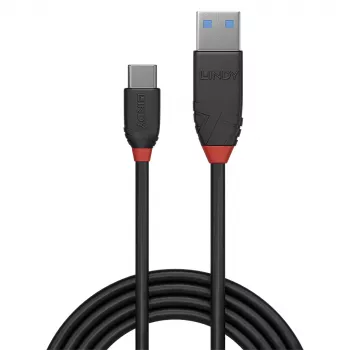 Lindy cabo USB 3.2 Type-A para C de 0,5 m, 10 Gbit/s, Black Line, 0,5 m, USB A, USB C, USB 3.2 Gen 1 (3.1 Gen 1), 10 Gbit/s, preto