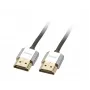 Lindy cabo HDMI High Speed CROMO fino com Ethernet de 0,5 m, 0,5 m, HDMI Type-A (standard), HDMI Type-A (standard), 3D, preto