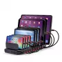 Lindy estação de carregamento USB de 96W com 10 portas, autónoma, plástico, preto, contacto, com todos os dispositivos USB Type-A, alimentação