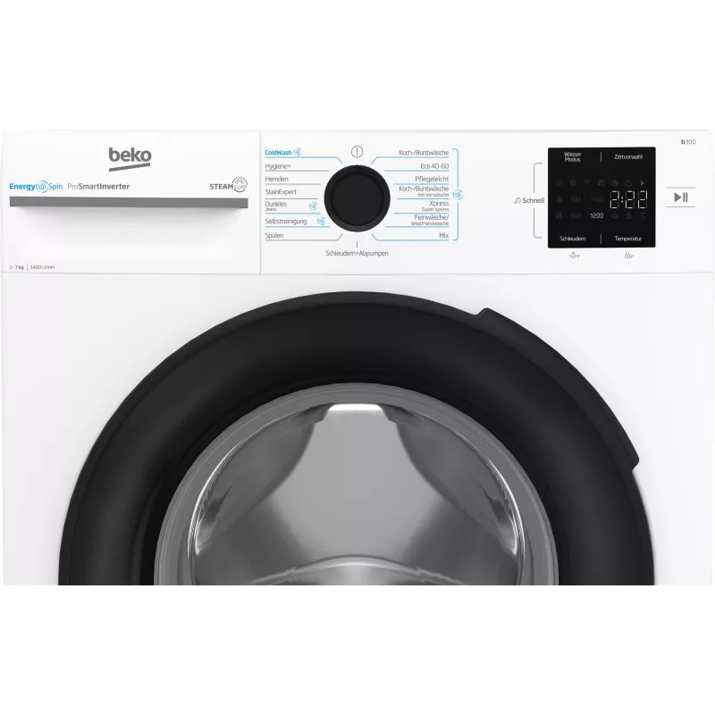 Beko b300 BM3WFU3741X máquina de lavar roupa de carga frontal 7 kg 1351 rpm branco