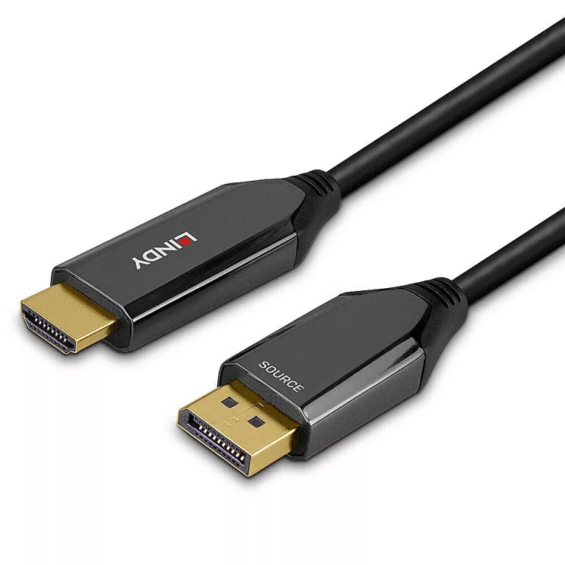 Lindy cabo ativo DisplayPort 1.4 para HDMI 8K60 de 2 m, 2 m, HDMI Type-A (standard), DisplayPort, ficha, ficha, reto