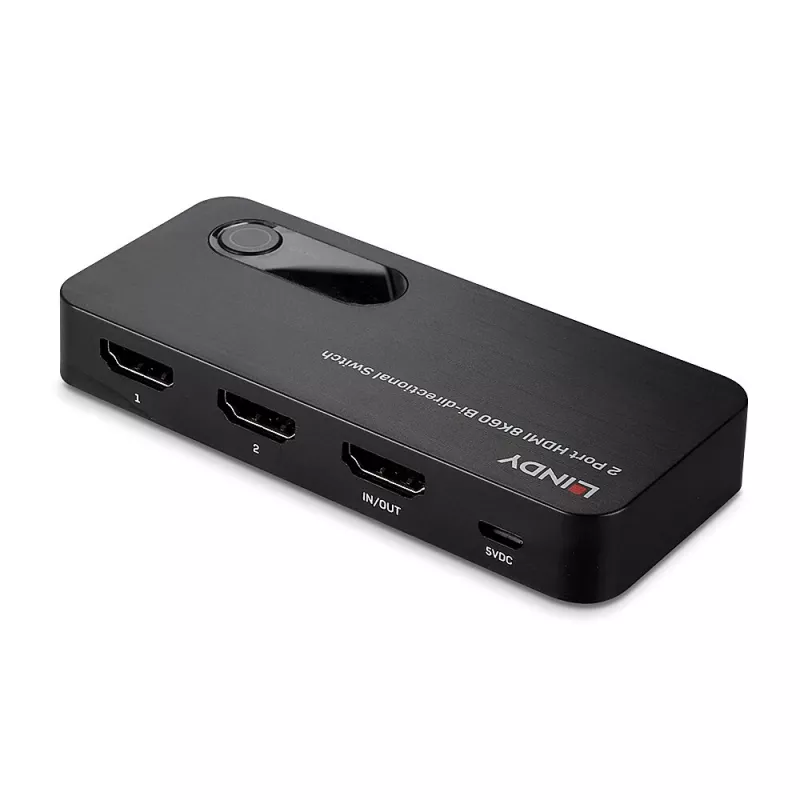 Lindy 38339 comutador HDMI 2.1 8K60 bidirecional de 2 portas, HDR, preto