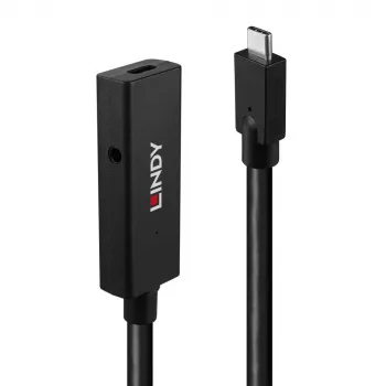 Lindy extensão ativa USB 3.2 Gen 2 C/C de 5 m, 5 m, USB C, USB C, USB 3.2 Gen 2 (3.1 Gen 2), 10 Gbit/s, preto