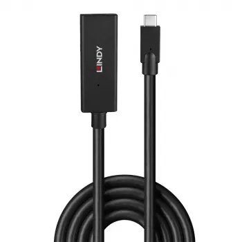 Lindy extensão ativa USB 3.2 Gen 2 C/C de 5 m, 5 m, USB C, USB C, USB 3.2 Gen 2 (3.1 Gen 2), 10 Gbit/s, preto