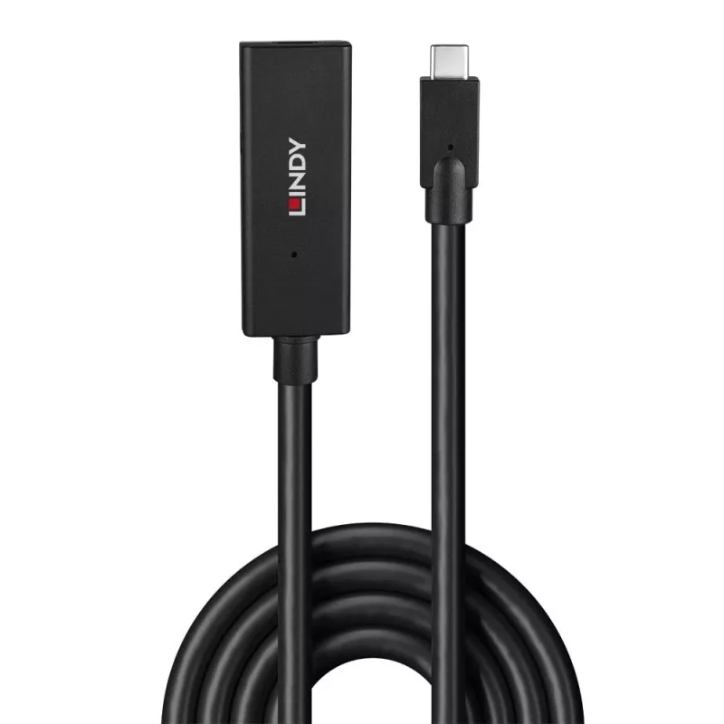 Lindy extensão ativa USB 3.2 Gen 2 C/C de 5 m, 5 m, USB C, USB C, USB 3.2 Gen 2 (3.1 Gen 2), 10 Gbit/s, preto