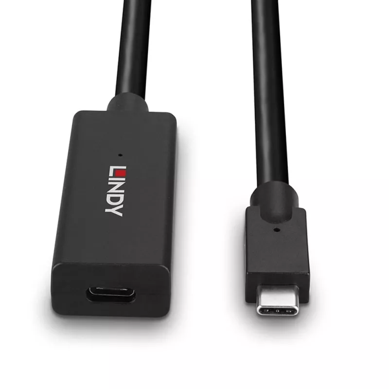 Lindy extensão ativa USB 3.2 Gen 2 C/C de 5 m, 5 m, USB C, USB C, USB 3.2 Gen 2 (3.1 Gen 2), 10 Gbit/s, preto