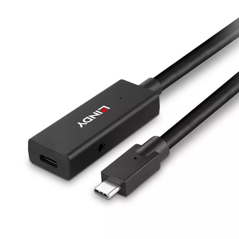 Lindy extensão ativa USB 3.2 Gen 2 C/C de 5 m, 5 m, USB C, USB C, USB 3.2 Gen 2 (3.1 Gen 2), 10 Gbit/s, preto