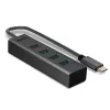 Lindy 43325 hub USB 3.2 Gen 1 Type-C de 4 portas, 4x USB-A, 5 Gbps, cinzento, alumínio/plástico
