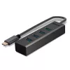 Lindy 43325 hub USB 3.2 Gen 1 Type-C de 4 portas, 4x USB-A, 5 Gbps, cinzento, alumínio/plástico