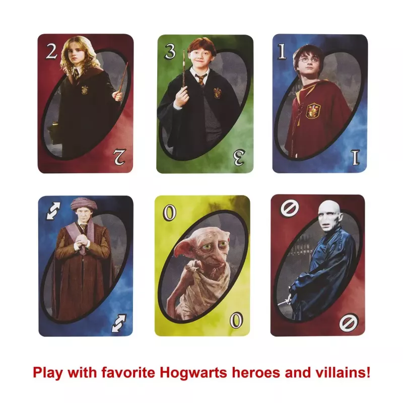 Jogo de cartas MATTEL UNO Harry Potter – jogo de descarte, a partir dos 7 anos