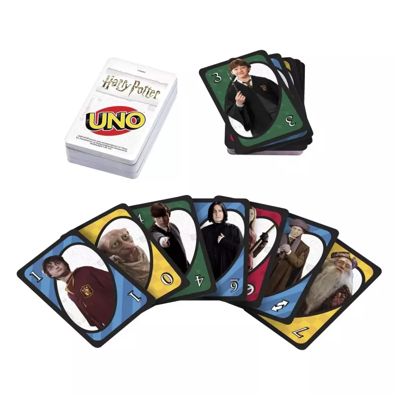 Jogo de cartas MATTEL UNO Harry Potter – jogo de descarte, a partir dos 7 anos