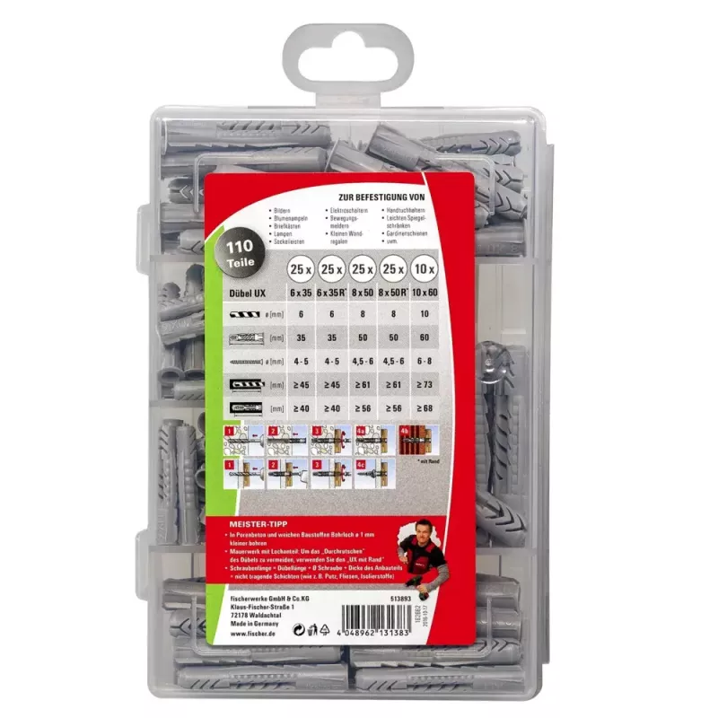 Bucha de expansão Fischer MEISTER-BOX UX/UX R