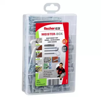 Conjunto de parafusos e buchas Fischer MEISTER-BOX UX 75 unid.