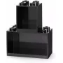 room copenhagen LEGO Brick Shelf 8+4 preta — prateleira de parede modular com 2 prateleiras