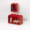 Prateleira Room Copenhagen LEGO Brick Shelf 8+4 Vermelha, 2 prateleiras