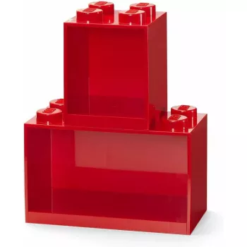 Prateleira Room Copenhagen LEGO Brick Shelf 8+4 Vermelha, 2 prateleiras