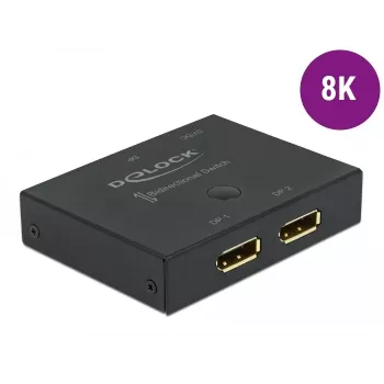 DELOCK DisplayPort 2 - 1 Switch - bidirecional 8K 30 Hz