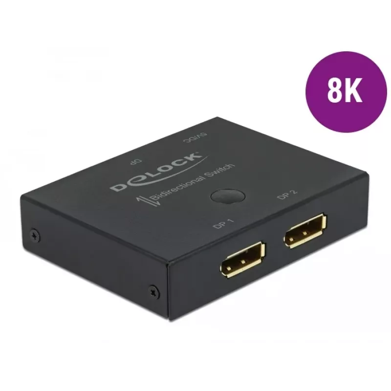 DELOCK DisplayPort 2 - 1 Switch - bidirecional 8K 30 Hz
