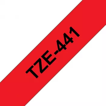 Fita de etiquetas Brother TZe441 18mm Preto sobre vermelho