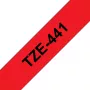 Fita de etiquetas Brother TZe441 18mm Preto sobre vermelho