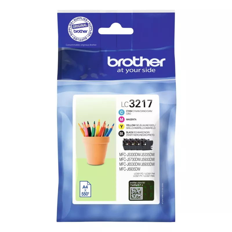 Brother LC3217VAL Cartucho de tinta 4 unid. Original Preto, ciano, magenta, amarelo
