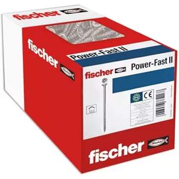 Parafuso Fischer 670501 – parafuso para madeira em aço 100 mm, 6 mm diâmetro, 60 mm rosca, embalagem de 25 unid.