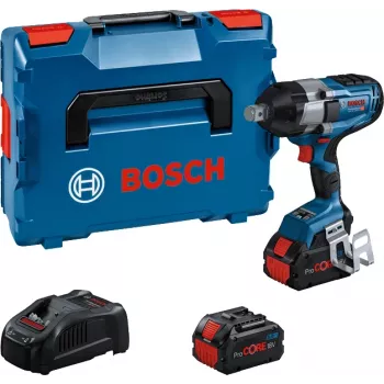 Bosch GDS 18V-1050 HC Professional chave de impacto a bateria 18 V, 1050 Nm, 1750 rpm, encaixe quadrado exterior de 3/4", 2 baterias ProCORE18V de 8,0 Ah, módulo Bluetooth, L-BOXX, azul/preto