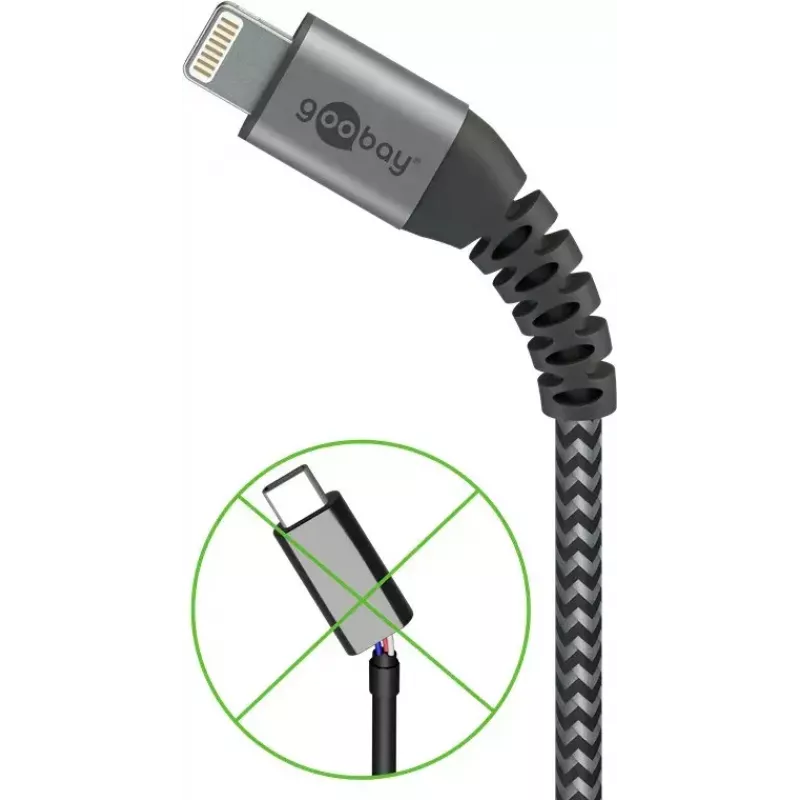 Cabo Lightning Wentronic 49267 0,5 m preto-cinzento