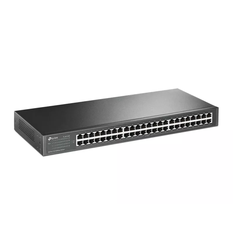 TP-Link switch de rede 48 portas 10/100Mbit/s para rack, não gerido, Fast Ethernet (10/100), montagem em rack, 1U