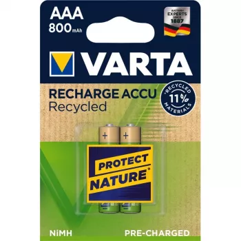 Bateria recarregável VARTA Recharge Recycled 800 mAh AAA NiMH pack de 2