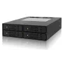 ICY DOCK ToughArmor MB994SP-4SB-1 backplane SATA de 4 baías de 2,5" para baia interna de 5,25", sem tabuleiros, alumínio, ventoinha de 40 mm, SATA 6 Gbit/s, preto